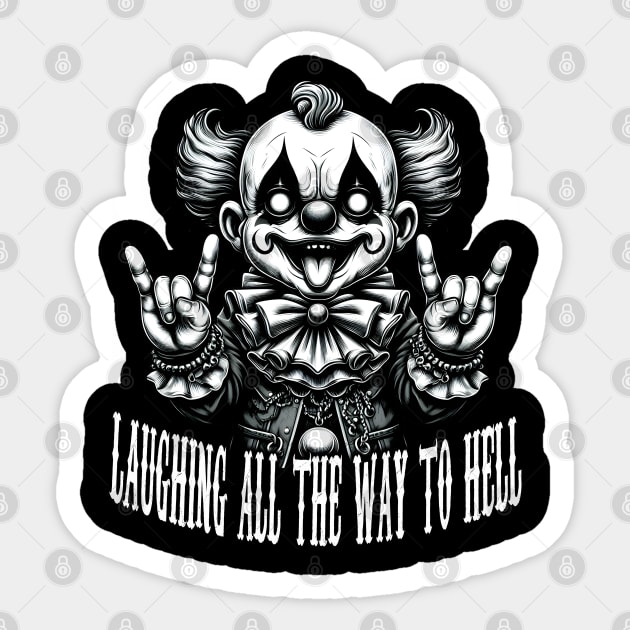 Cute Creepy Satanic Clown Sticker by MetalByte